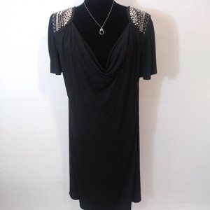 18/20 Avenue Black Scoop Neck Plus Sized Dress